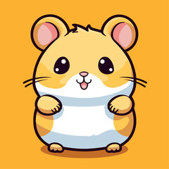 Cute Cartoon Hamster - Adorable Pocket Pet and Playful Rodent. Vector Illustration for Children and Baby. Flat Clipart of a Furry Creature