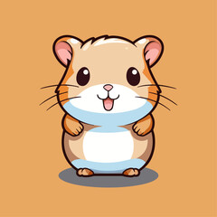 Cute Cartoon Hamster - Adorable Pocket Pet and Playful Rodent. Vector Illustration for Children and Baby. Flat Clipart of a Furry Creature