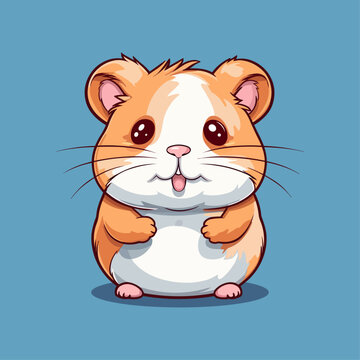 recommend clip art: Cute Cartoon Hamster - Adorable Pocket Pet and Playful Rodent. Vector Illustration for Children and Baby. Flat Clipart of a Furry Creature