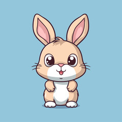 Fototapeta na wymiar Cute Cartoon Hare - Playful Bunny Illustration. Vector Clipart of a Swift Runner and Adorable Woodland Creature for Children and Baby