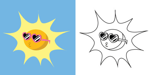 Coloring worksheet page. Fun activity for kids. Educational printable coloring worksheet. Coloring activity for children. Vector illustration.