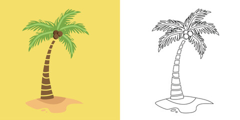 Coloring worksheet page. Fun activity for kids. Educational printable coloring worksheet. Coloring activity for children. Vector illustration.