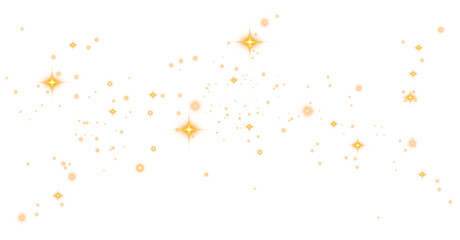 Yellow sparks glitter special light effect. Sparkles on transparent background. Christmas abstract pattern. Sparkling magic dust particles. PNG. © Orange Sky