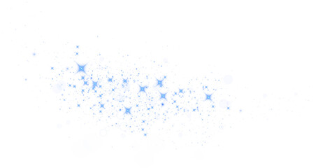 Blue sparks glitter special light effect. Sparkles on transparent background. Christmas abstract pattern. Sparkling magic dust particles. PNG.