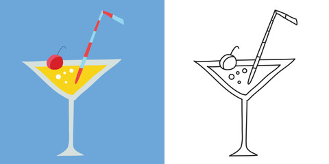 Coloring worksheet page. Fun activity for kids. Educational printable coloring worksheet. Coloring activity for children. Vector illustration.