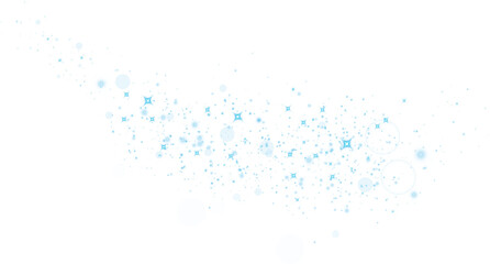 Blue sparks glitter special light effect. Sparkles on transparent background. Christmas abstract pattern. Sparkling magic dust particles. PNG.