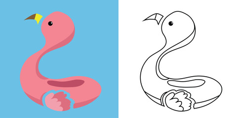 Coloring worksheet page. Fun activity for kids. Educational printable coloring worksheet. Coloring activity for children. Vector illustration.