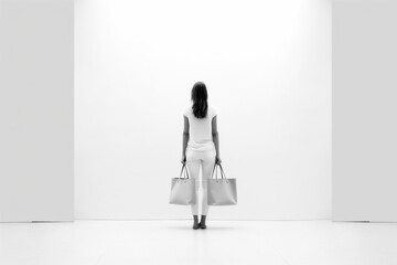 buy woman layout purchase template bag fashion shopping marketing market white. Generative AI.