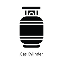 Fototapeta premium Gas Cylinder Vector Solid Icon Design illustration. Nature and ecology Symbol on White background EPS 10 File