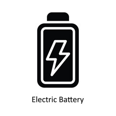 Electric Battery Vector Solid Icon Design illustration. Nature and ecology Symbol on White background EPS 10 File