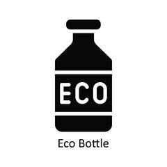 Eco Bottle Vector Solid Icon Design illustration. Nature and ecology Symbol on White background EPS 10 File