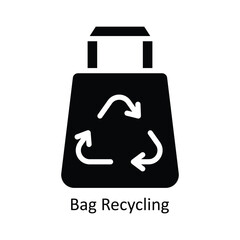 Bag Recycling Vector Solid Icon Design illustration. Nature and ecology Symbol on White background EPS 10 File