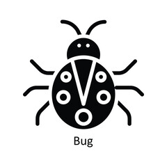 Bug Vector Solid Icon Design illustration. Nature and ecology Symbol on White background EPS 10 File