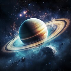 Obraz na płótnie Canvas Beautiful Saturn in the Galaxy