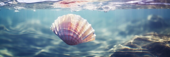Obraz na płótnie Canvas Sea shell in water. Generative AI