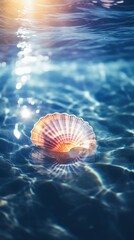 Sea shell in water. Generative AI