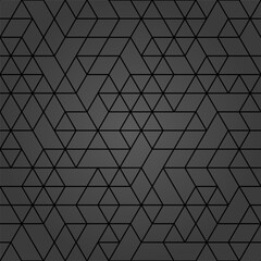 Geometric vector dark pattern with triangles and arrows. Geometric modern ornament. Seamless abstract background