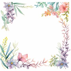 Soft Pastel Colored Page Borders with Detailed Watercolor