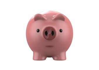 Pink piggy bank isolated on a white background. 3d rendering illustration