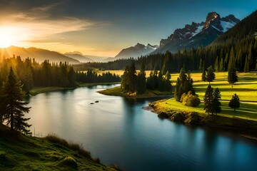 Fototapeta premium lake in the mountains