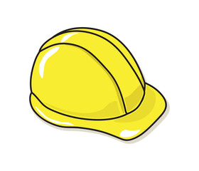 Vector illustration of a yellow hardhat on a white background