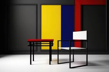 Foto auf Acrylglas De stijl interior with chair and table © Julien