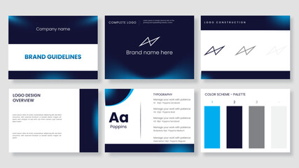 Brand guidelines design vector template. - obrazy, fototapety, plakaty