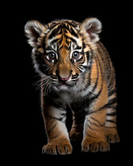 Obraz na płótnie Canvas Generated photorealistic image of a tiger cub in full growth