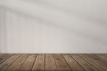 Empty wooden table with Concrete background