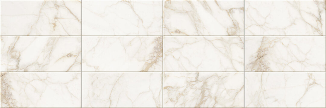 Golden Calacatta marble texture abstract background pattern or marble tile wall. Digital colorful wall tile design for washroom and kitchen