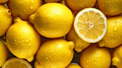 Fresh yellow lemons, Generative AI