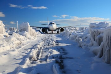 plane resort in winter