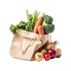 grocerries and vegetables, fruits shopping paper bag