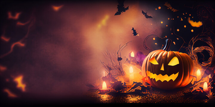 Sales banner for Halloween with copyspace, perfect for advertising and promotional halloween campaign