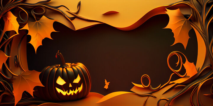 Sales banner for Halloween with copyspace, perfect for advertising and promotional halloween campaign