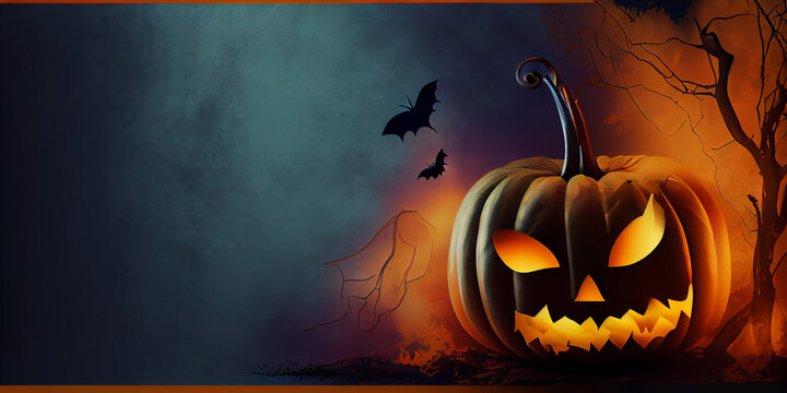Sales banner for Halloween with copyspace, perfect for advertising and promotional halloween campaign