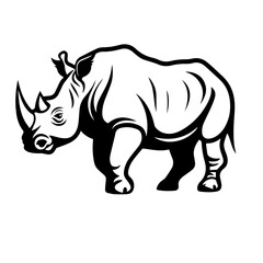 Fototapeta premium rhino silhouette illustration 