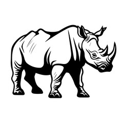 Obraz premium rhino silhouette illustration 