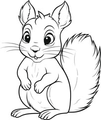 Squirrel coloring pages vector animals