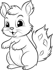 Squirrel coloring pages vector animals