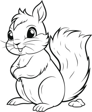 Squirrel Coloring Pages Vector Animals