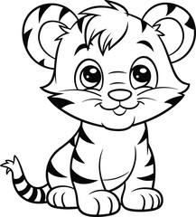 Tiger coloring pages vector animals