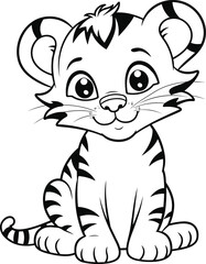 Tiger coloring pages vector animals
