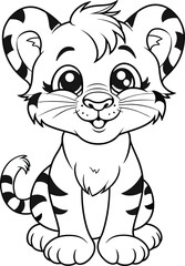 Tiger coloring pages vector animals