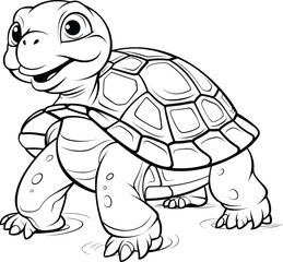 Tortoise coloring pages vector animals