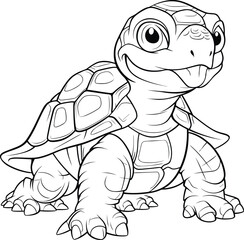 Tortoise coloring pages vector animals