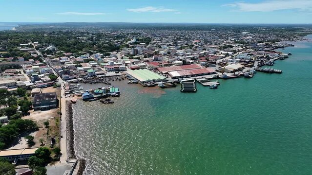 Small town Mahajanga on the coast of Madagascar, Africa. Mahajanga coast is popular travel and holyday destination in Madagascar. 