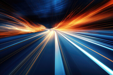 Colorful lines lead to the distance, speed concept background image