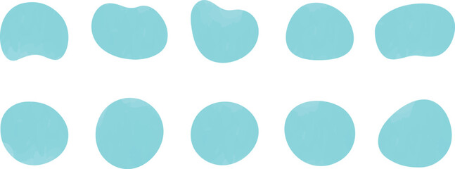 かわいい抽象的なゆるゆるフレーム　水・雫・雨・青フレーム　　Set of cute abstract shapes.Vector loose frame.　vector water frame set.