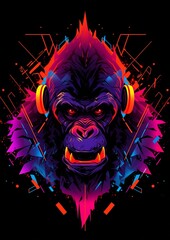 Abstract animals with bright colors